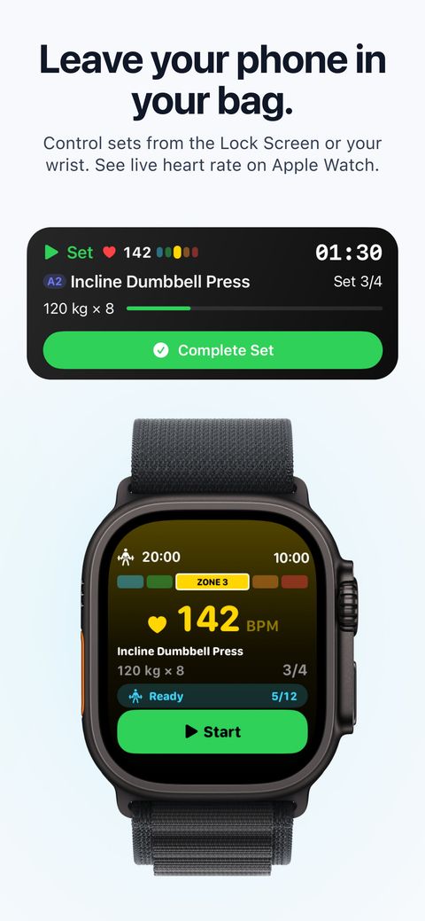 Apple Watch workout companion and Live Activity lock screen controls